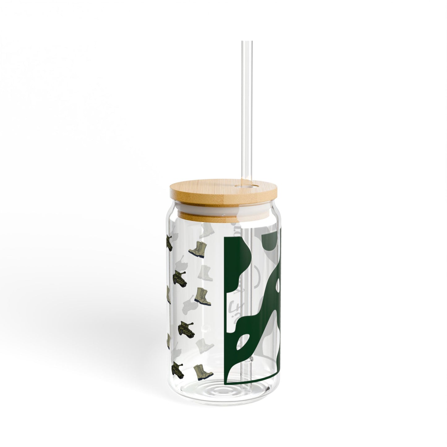 Proud Army Fiancée Iced Coffee Cup with Bamboo Lid