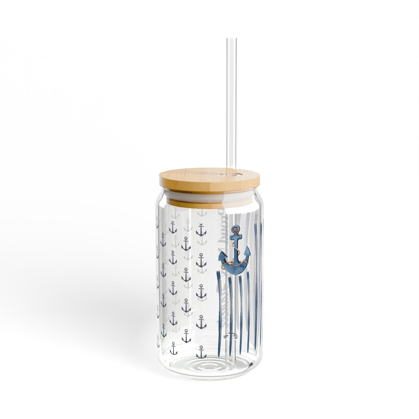 Proud Navy Fiancée Iced Coffee Cup with Bamboo Lid