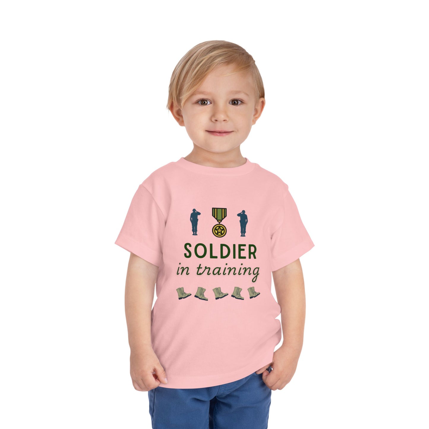 Soldier in Training Toddler T-Shirt | Army Kids Short Sleeve Tee | 5 Colors Available