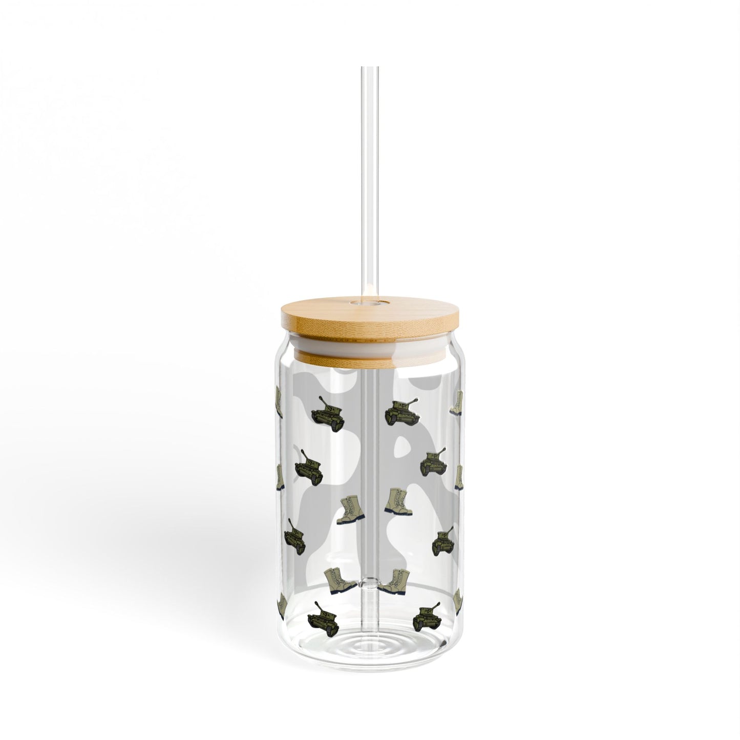 Proud Army Fiancée Iced Coffee Cup with Bamboo Lid