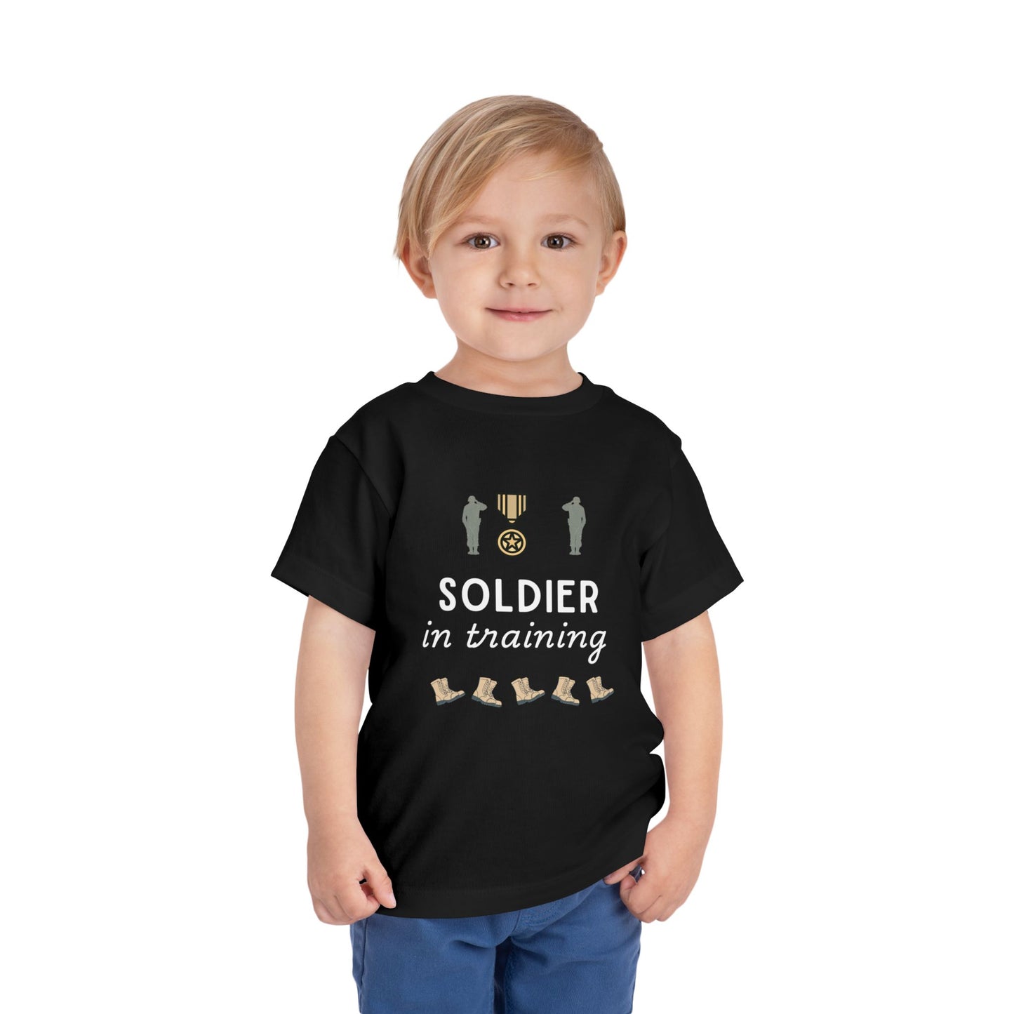 Soldier in Training Toddler T-Shirt | Army Kids Short Sleeve Tee | 5 Colors Available