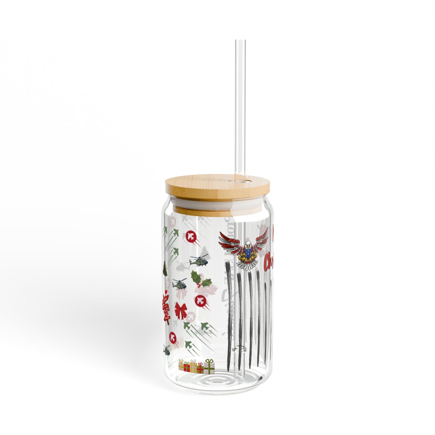 Proud USAF Fiancée Christmas Coffee Cup with Bamboo Lid