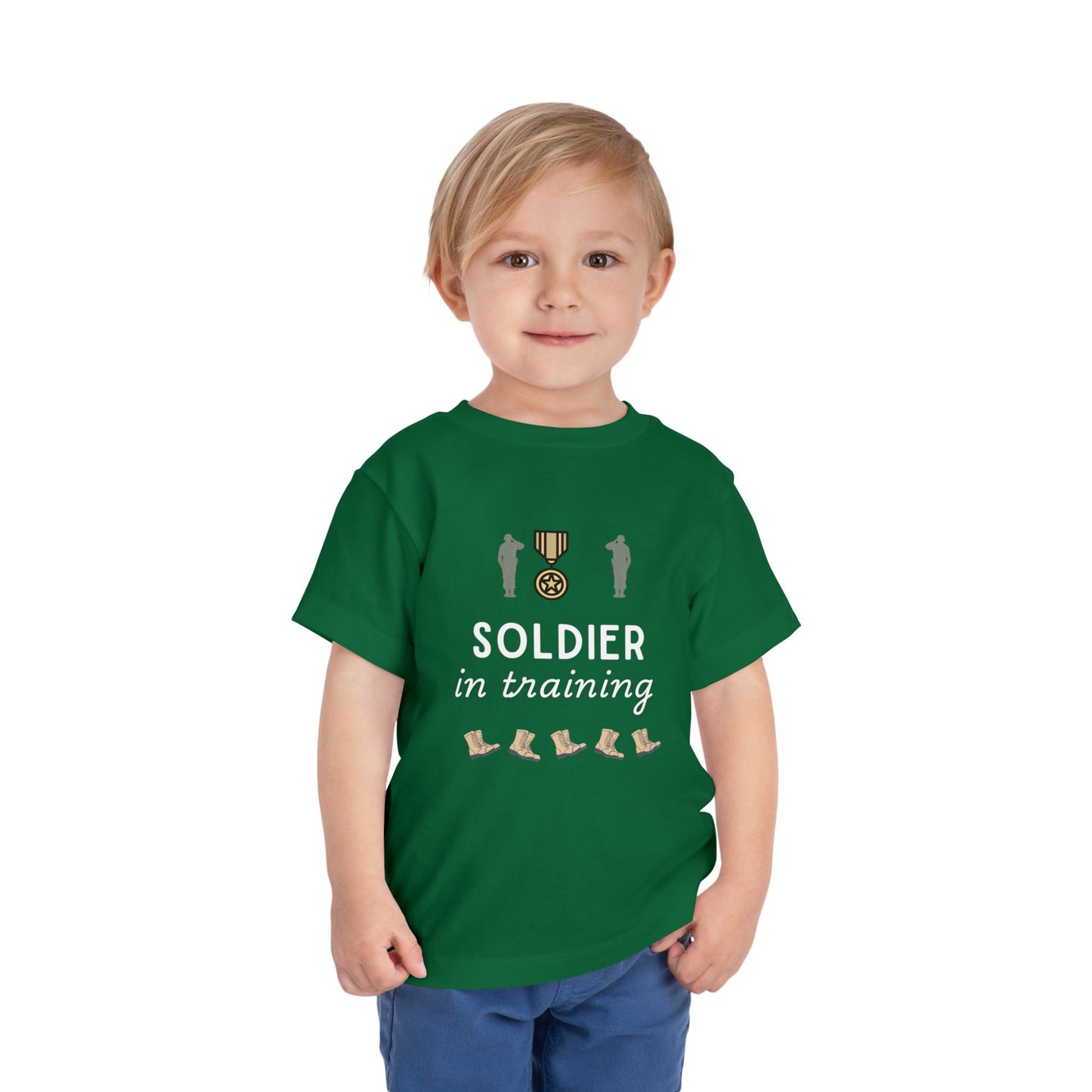Soldier in Training Toddler T-Shirt | Army Kids Short Sleeve Tee | 5 Colors Available