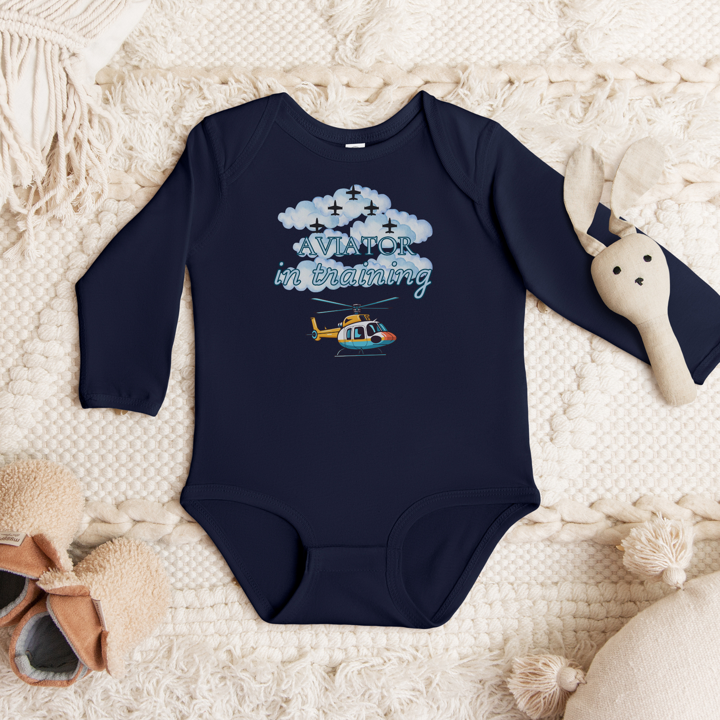 'Aviator in Training' Baby Body Suit - 3 Colours Available