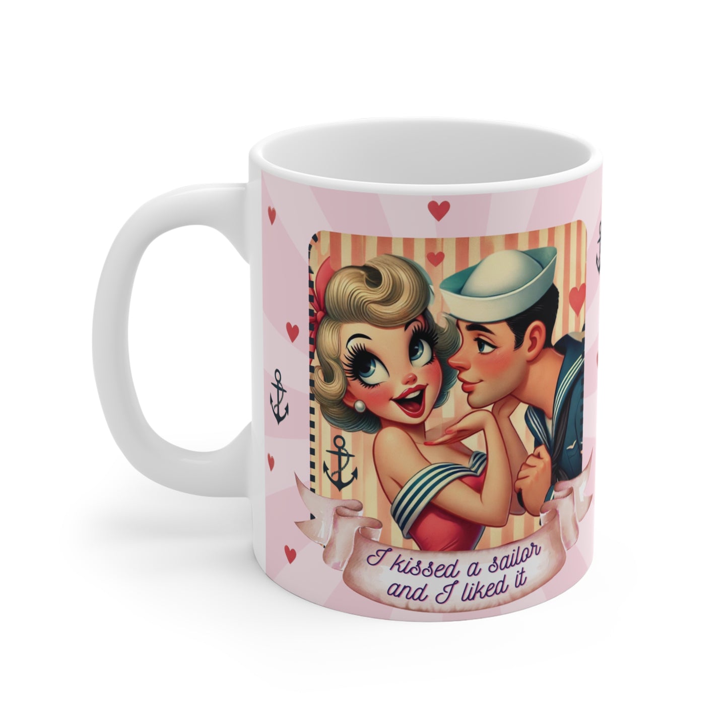 I Kissed a Sailor and I Liked It Retro 50s Coffee Mug – Blonde Lady Design