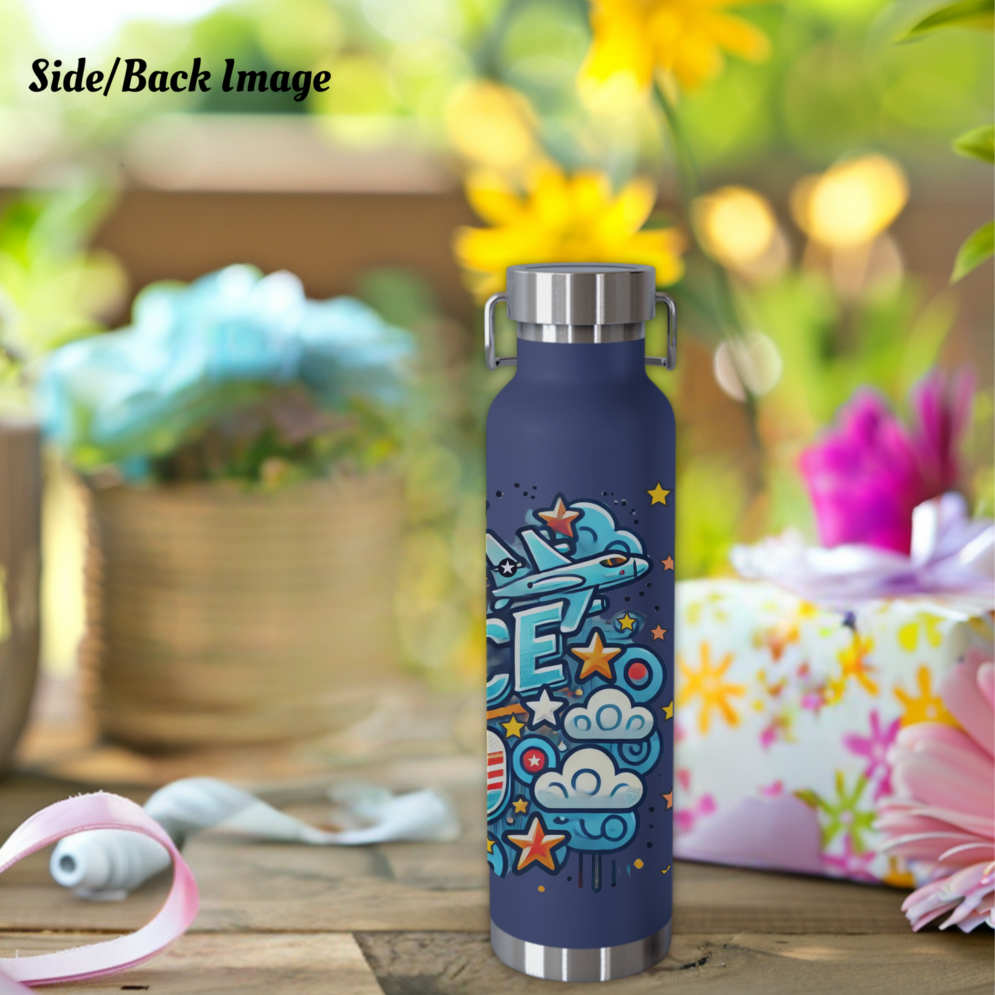 Air Force Kid Water Bottle – 22oz Copper Insulated, Fun Aviation Design