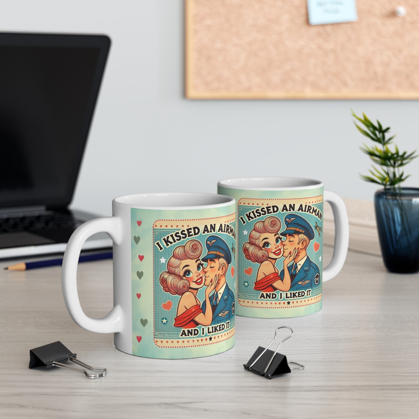 I Kissed an Airman and I Liked It Retro 50s Coffee Mug – Blonde Lady Design
