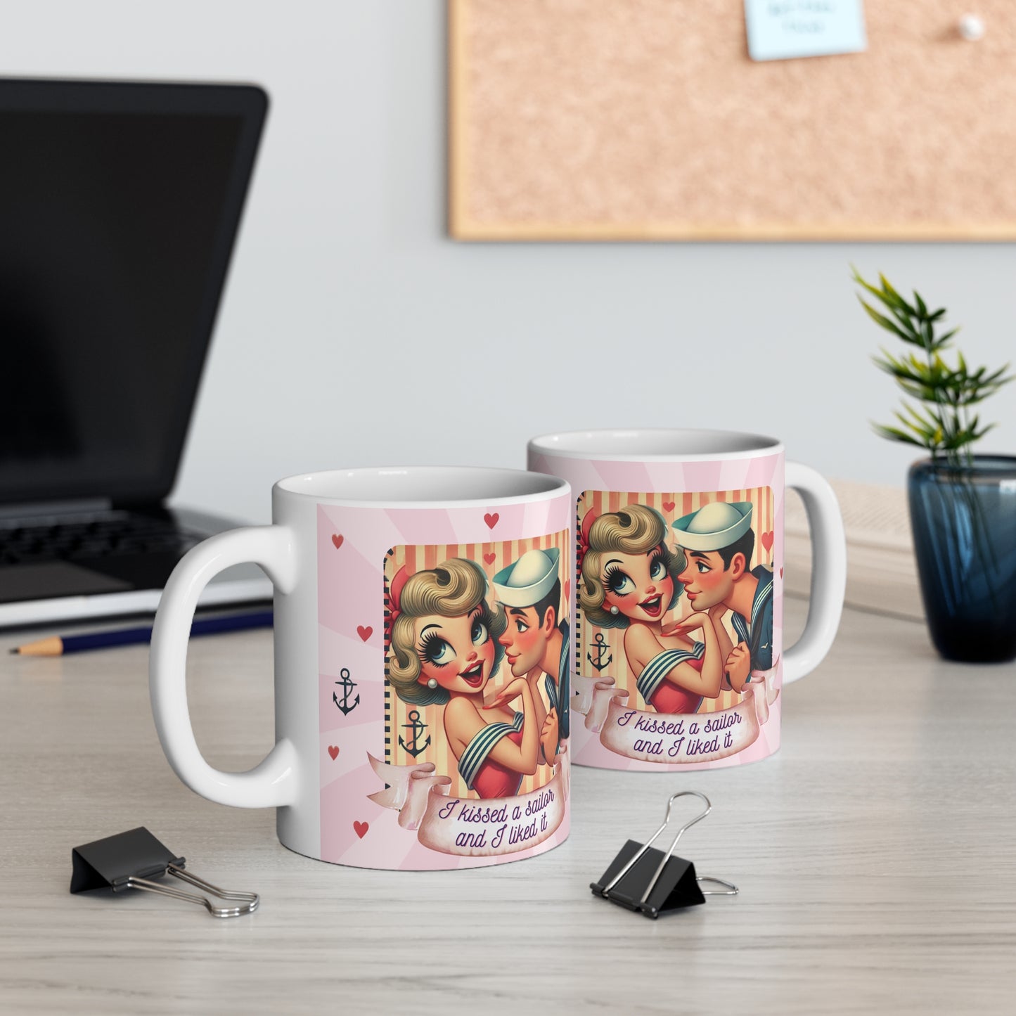 I Kissed a Sailor and I Liked It Retro 50s Coffee Mug – Blonde Lady Design