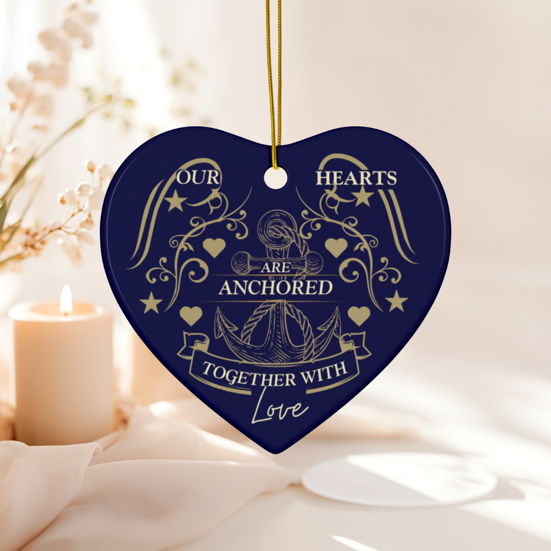 Navy Valentine Ornament - Deployment Gift for Sailors & Military Spouses