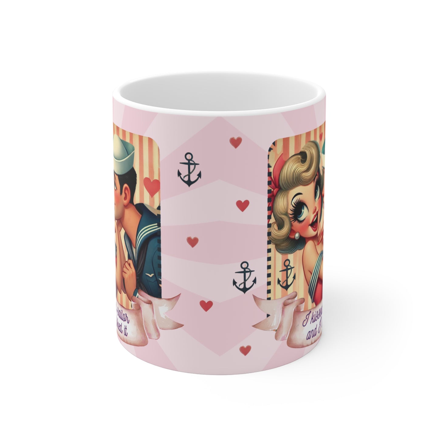 I Kissed a Sailor and I Liked It Retro 50s Coffee Mug – Blonde Lady Design