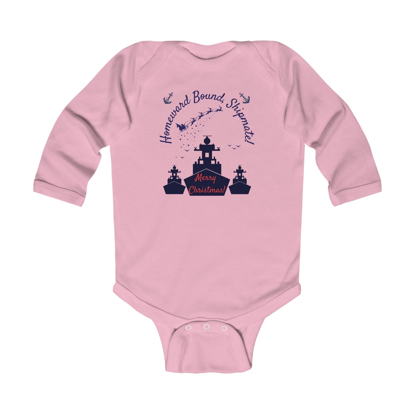 Homeward Bound for Christmas Baby Grow | US Navy Sailor Daddy/Mommy Baby Outfit | 3 Colors Available