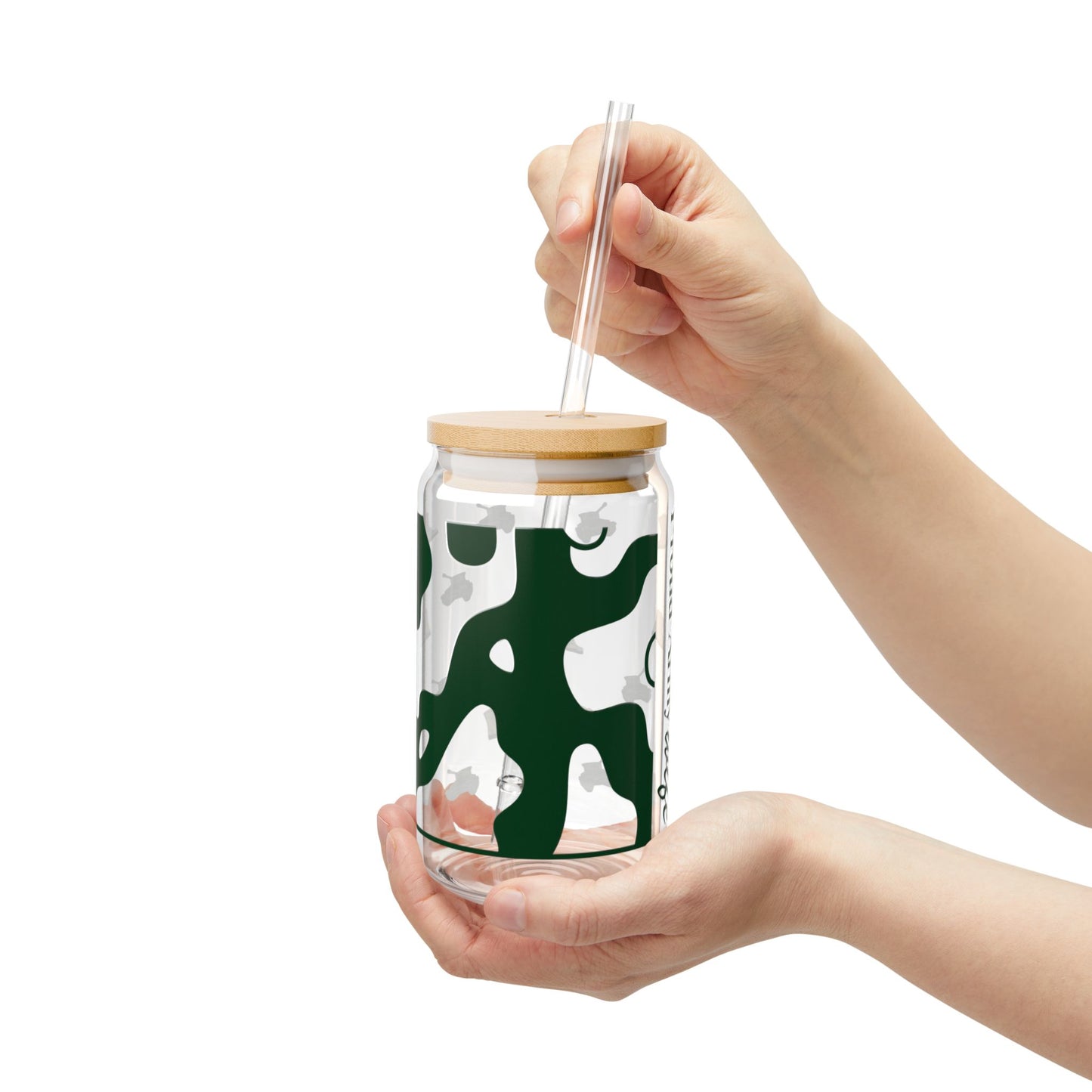 Proud Army Wife Iced Coffee Cup with Bamboo Lid