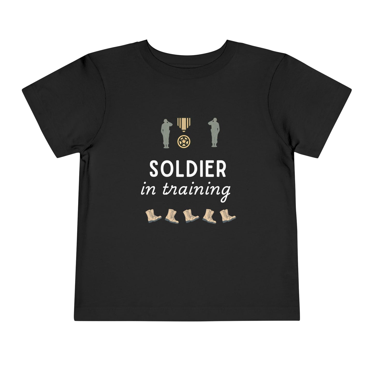 Soldier in Training Toddler T-Shirt | Army Kids Short Sleeve Tee | 5 Colors Available
