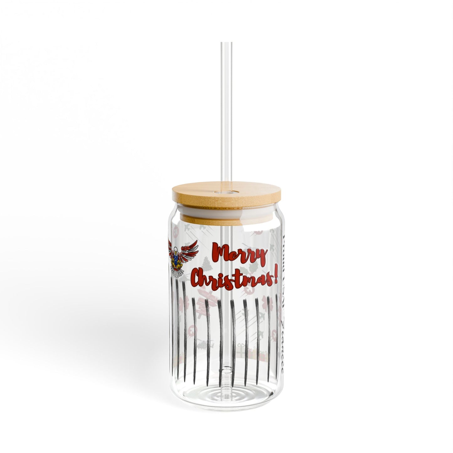 Proud USAF Fiancée Christmas Coffee Cup with Bamboo Lid