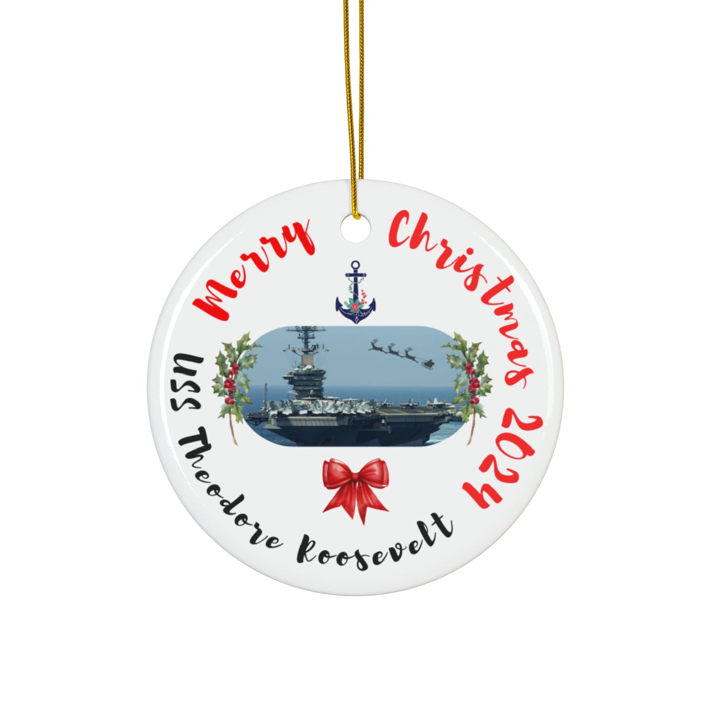 US Navy, USS Theodore Roosevelt, Christmas Ornament 2024
