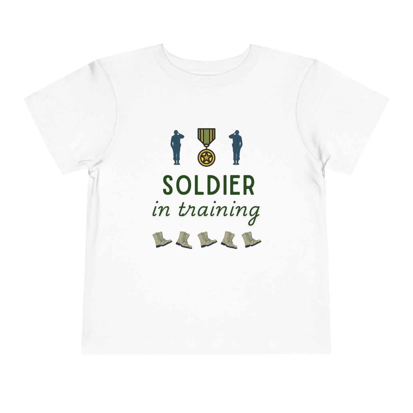 Soldier in Training Toddler T-Shirt | Army Kids Short Sleeve Tee | 5 Colors Available