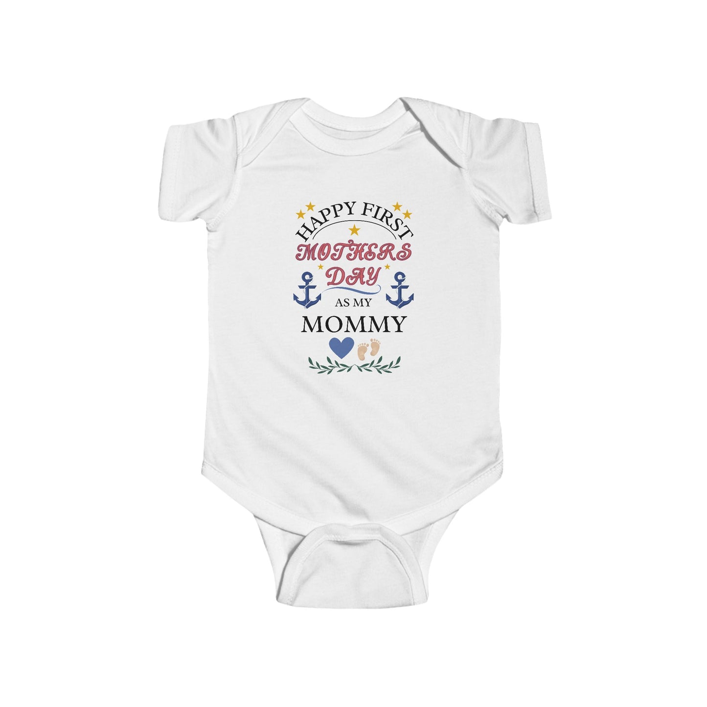 Navy Mom First Mother’s Day Baby Bodysuit – Cute Military Baby Gift