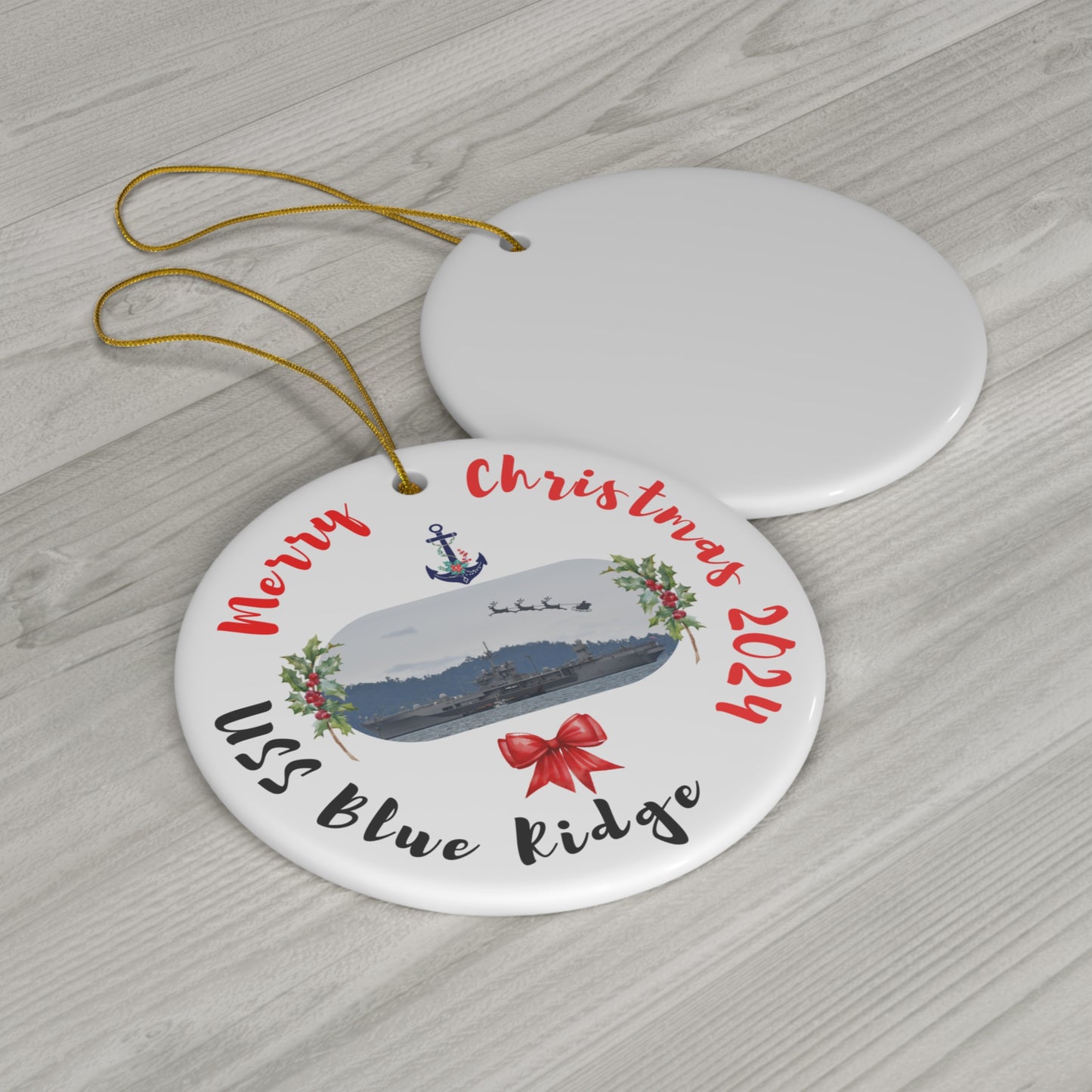 US Navy, USS Blue Ridge, Christmas Ornament 2024