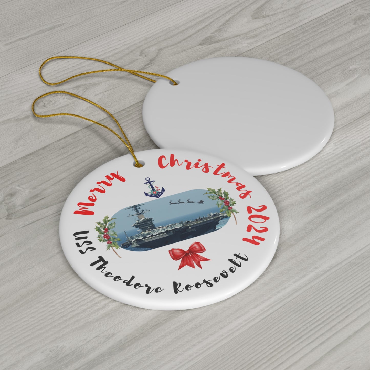 US Navy, USS Theodore Roosevelt, Christmas Ornament 2024