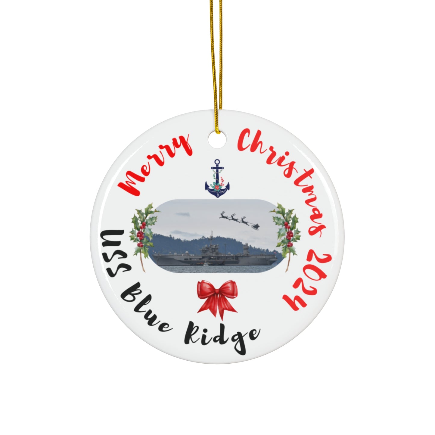 US Navy, USS Blue Ridge, Christmas Ornament 2024