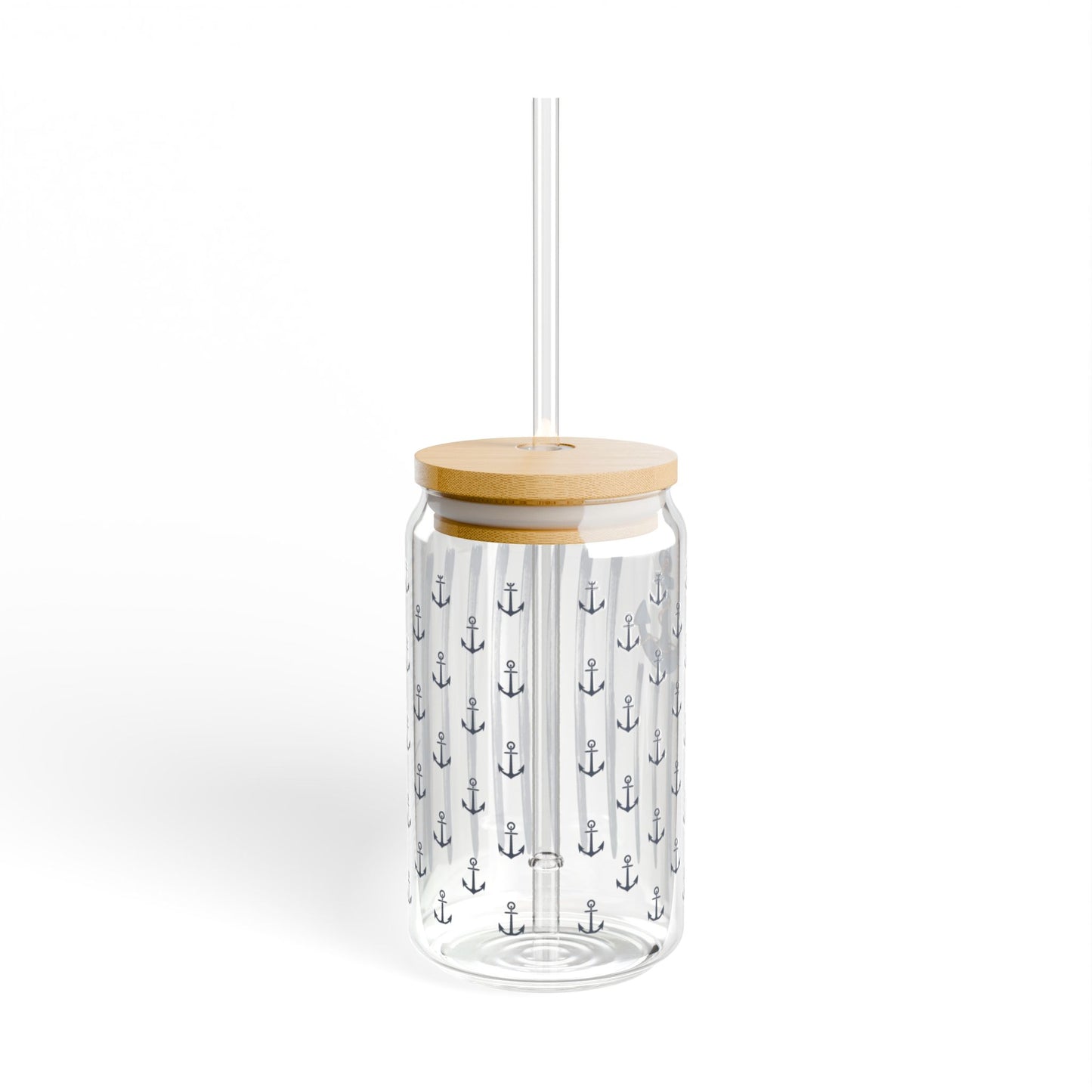 Proud Navy Girlfriend Iced Coffee Cup with Bamboo Lid