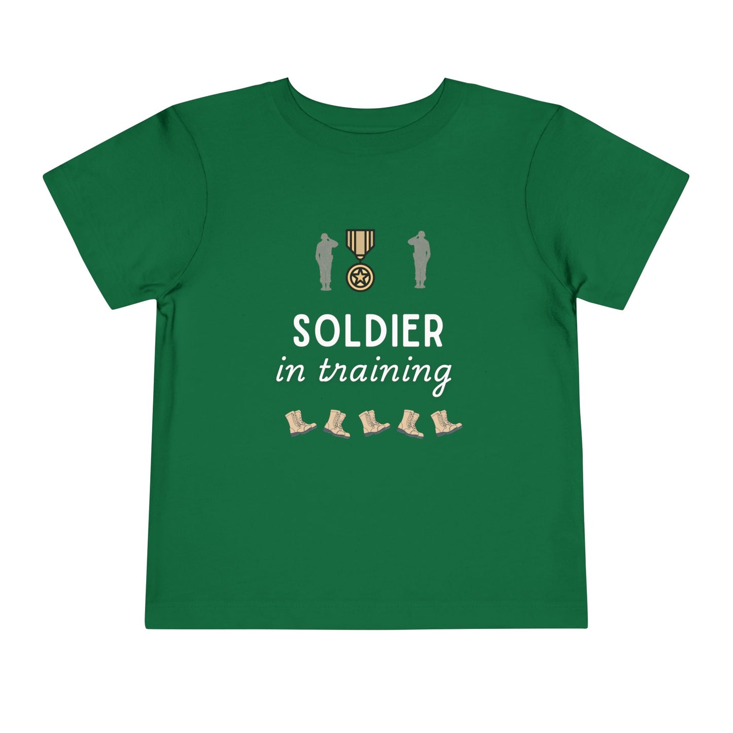 Soldier in Training Toddler T-Shirt | Army Kids Short Sleeve Tee | 5 Colors Available