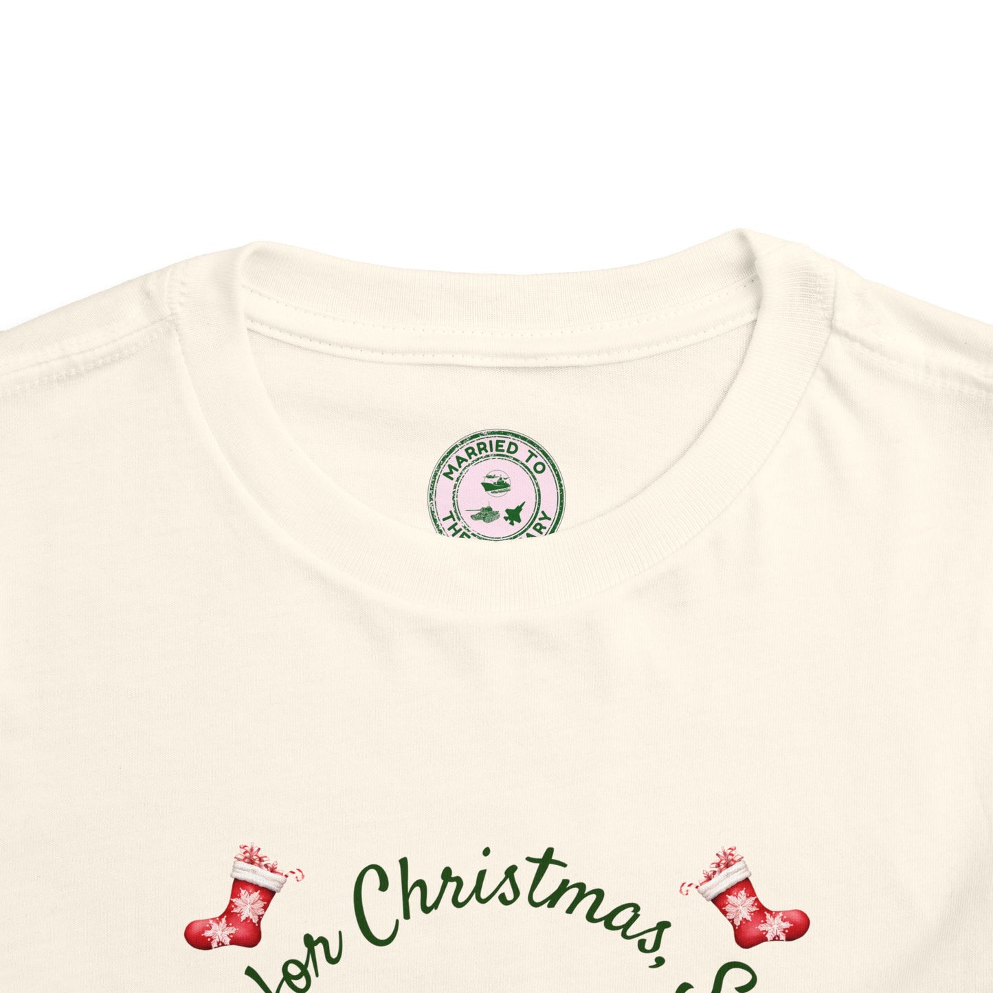 Home for Christmas Soldier Toddler T-Shirt | Military Christmas Gift for Kids | 7 Colors Available