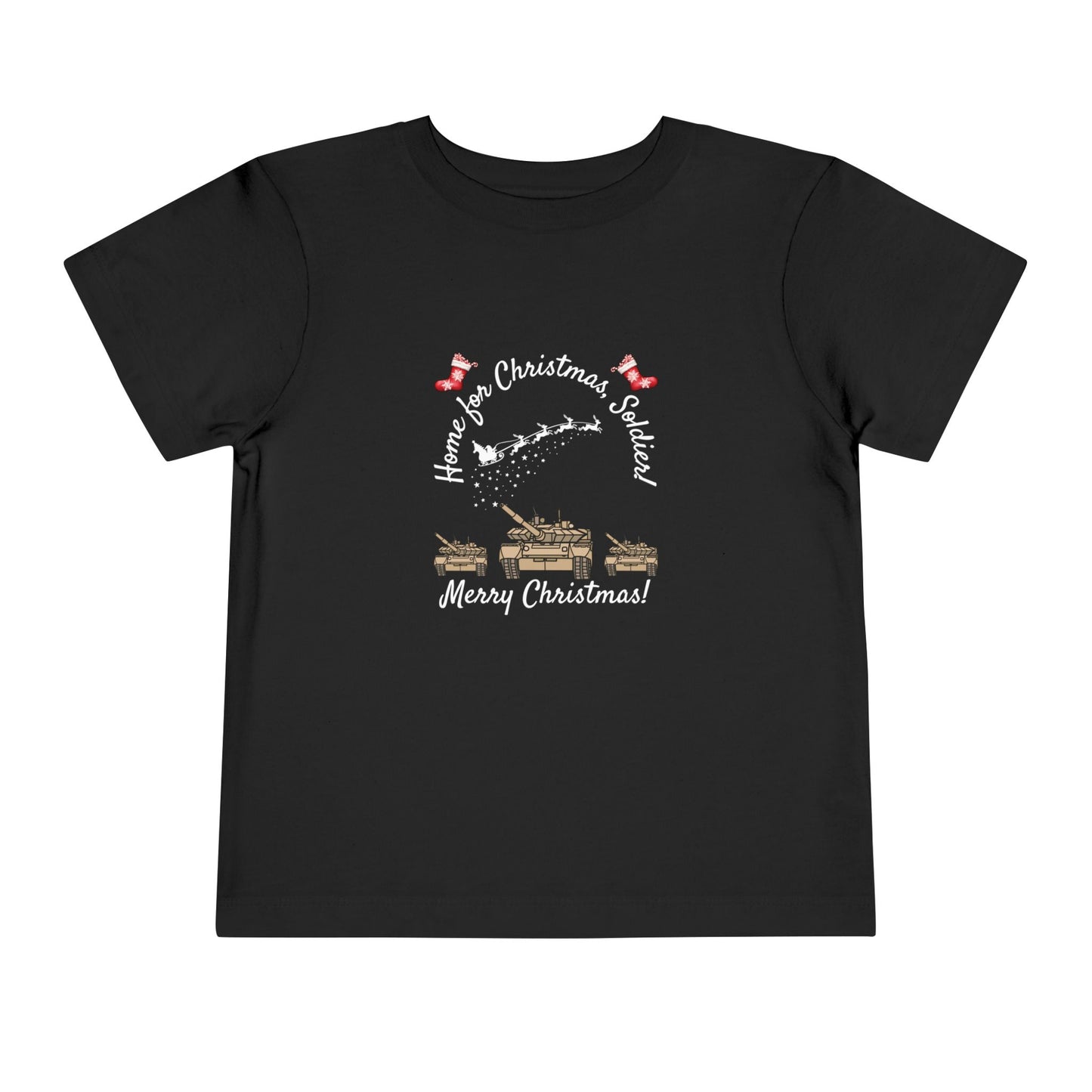 Home for Christmas Soldier Toddler T-Shirt | Military Christmas Gift for Kids | 7 Colors Available