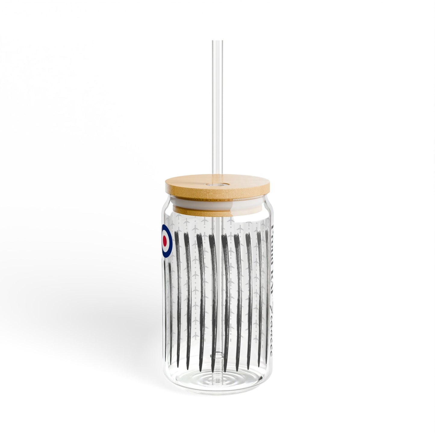 Proud RAF Fiancée Glass Iced Coffee Cup with Bamboo Lid