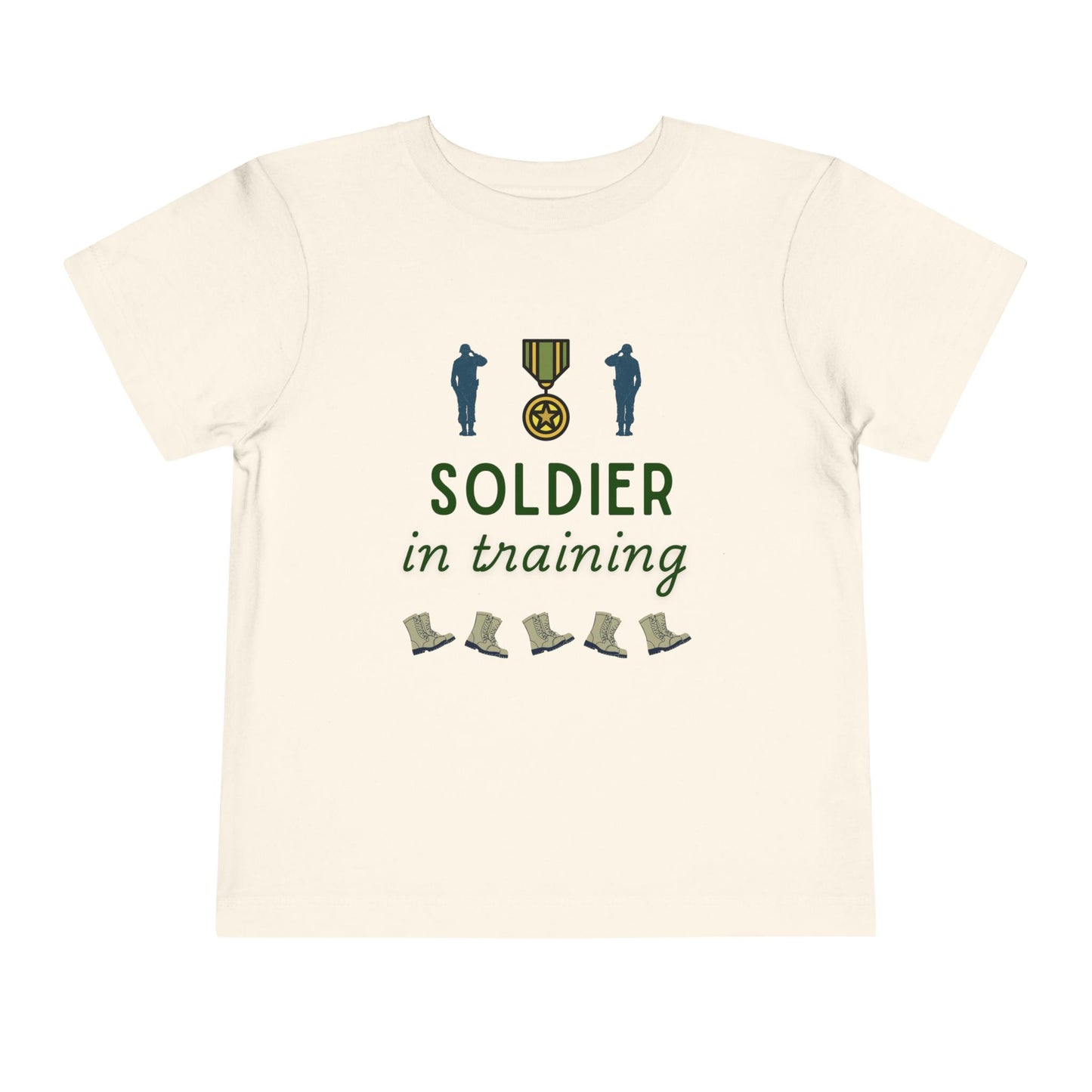 Soldier in Training Toddler T-Shirt | Army Kids Short Sleeve Tee | 5 Colors Available