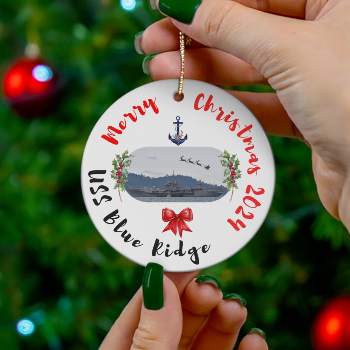 US Navy, USS Blue Ridge, Christmas Ornament 2024