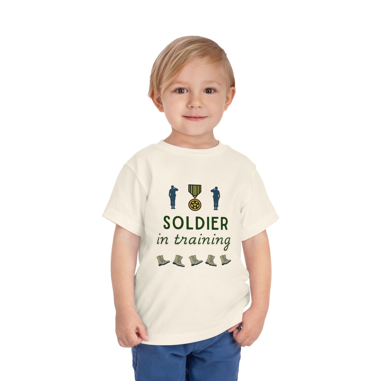Soldier in Training Toddler T-Shirt | Army Kids Short Sleeve Tee | 5 Colors Available