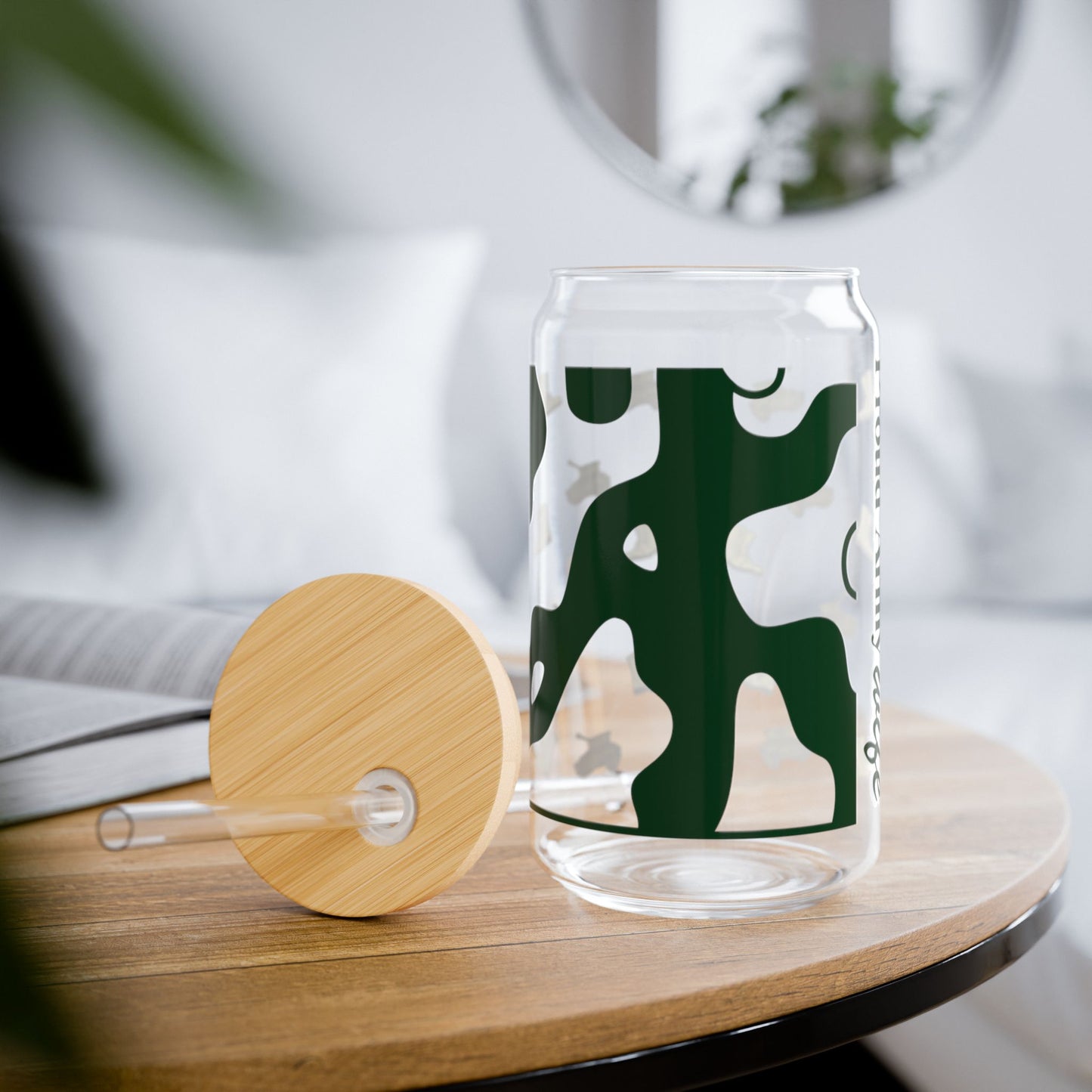 Proud Army Wife Iced Coffee Cup with Bamboo Lid