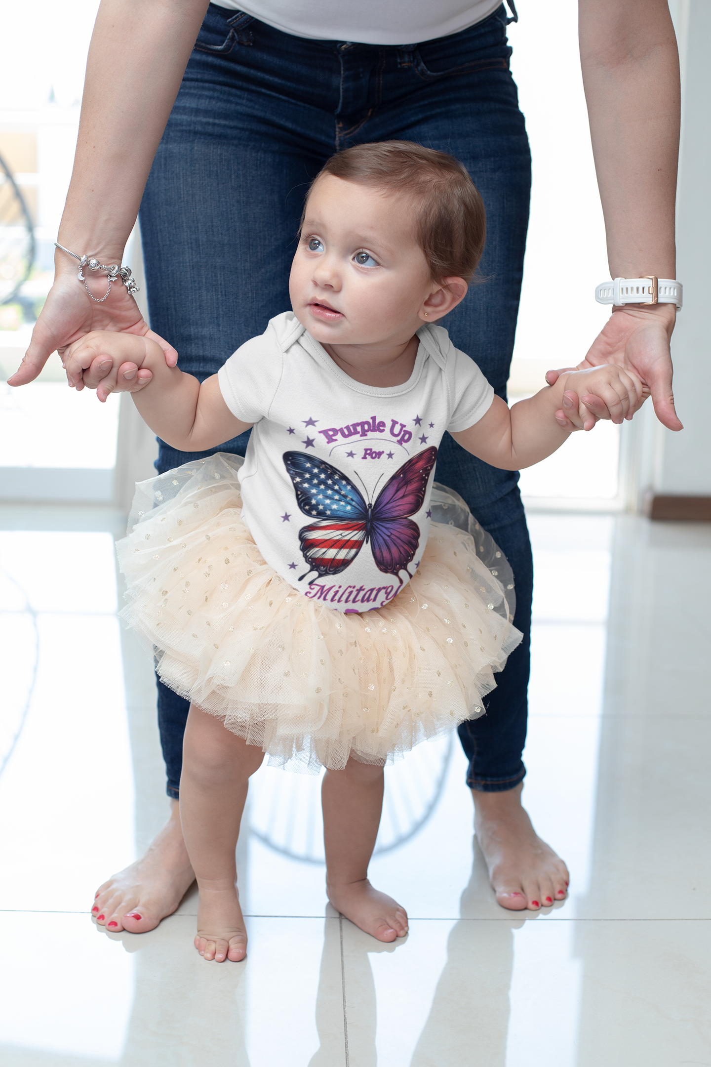 Purple Up Baby Bodysuit | Military Baby Outfit | Month of the Military Child Gift