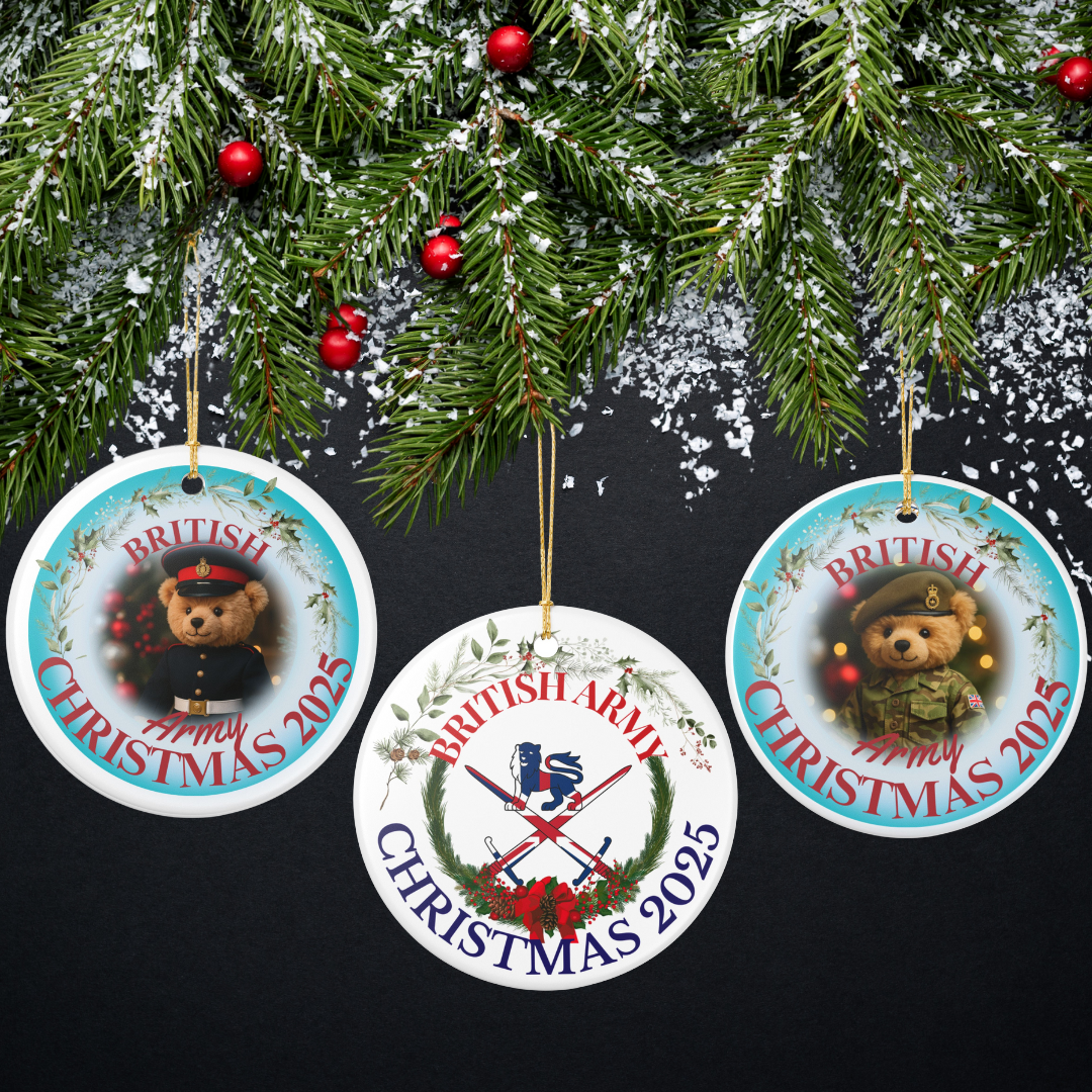 British Army Christmas Ornament 2025 | Combat Uniform Teddy Bear Decoration
