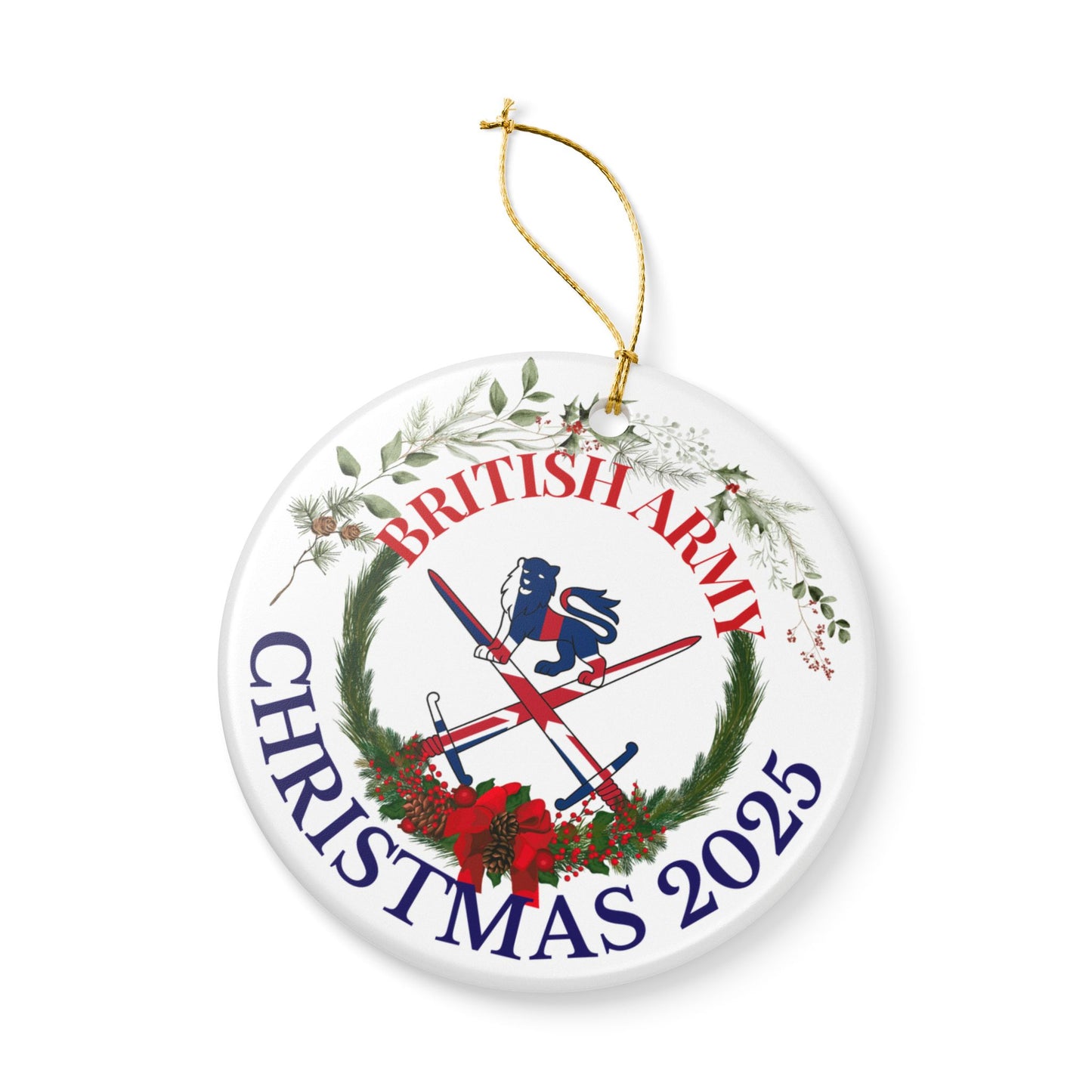 British Army Christmas Ornament 2025 | Military Crest Ceramic Decoration