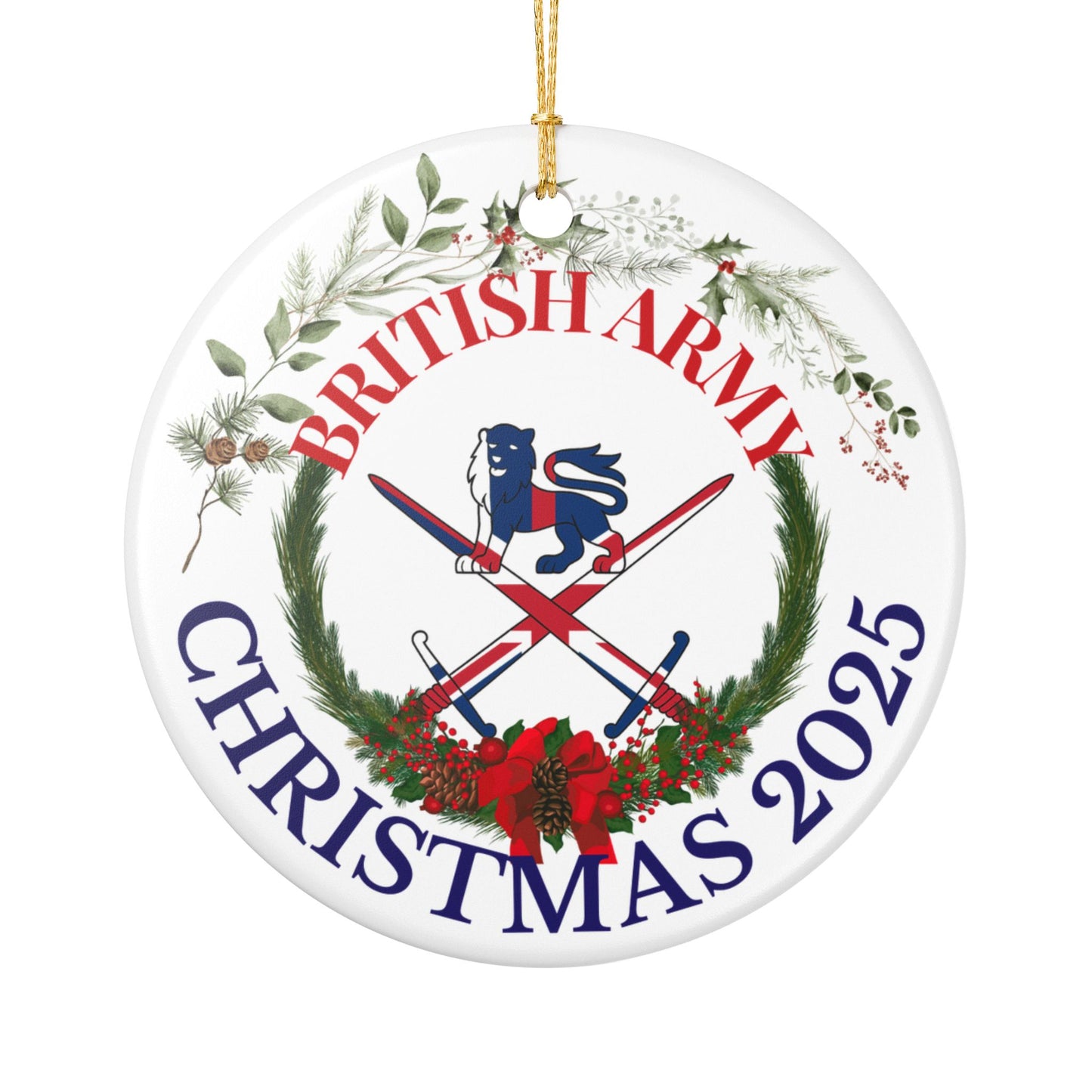 British Army Christmas Ornament 2025 | Military Crest Ceramic Decoration