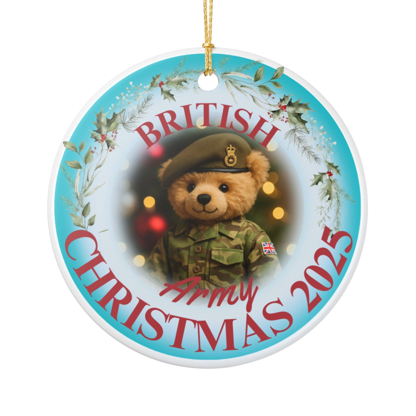 British Army Christmas Ornament 2025 | Combat Uniform Teddy Bear Decoration