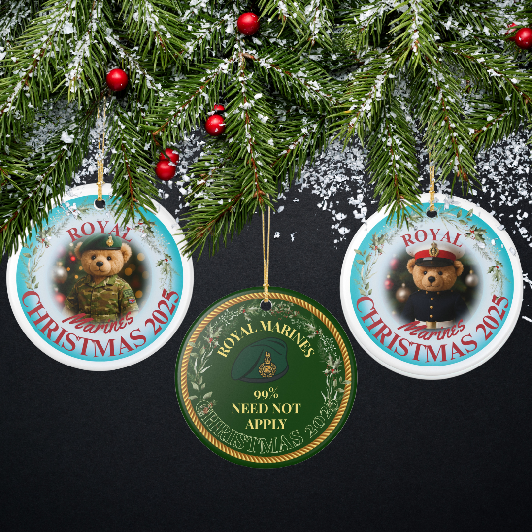 Royal Marines Christmas Ornament 2025 | Military Teddy Bear Decoration