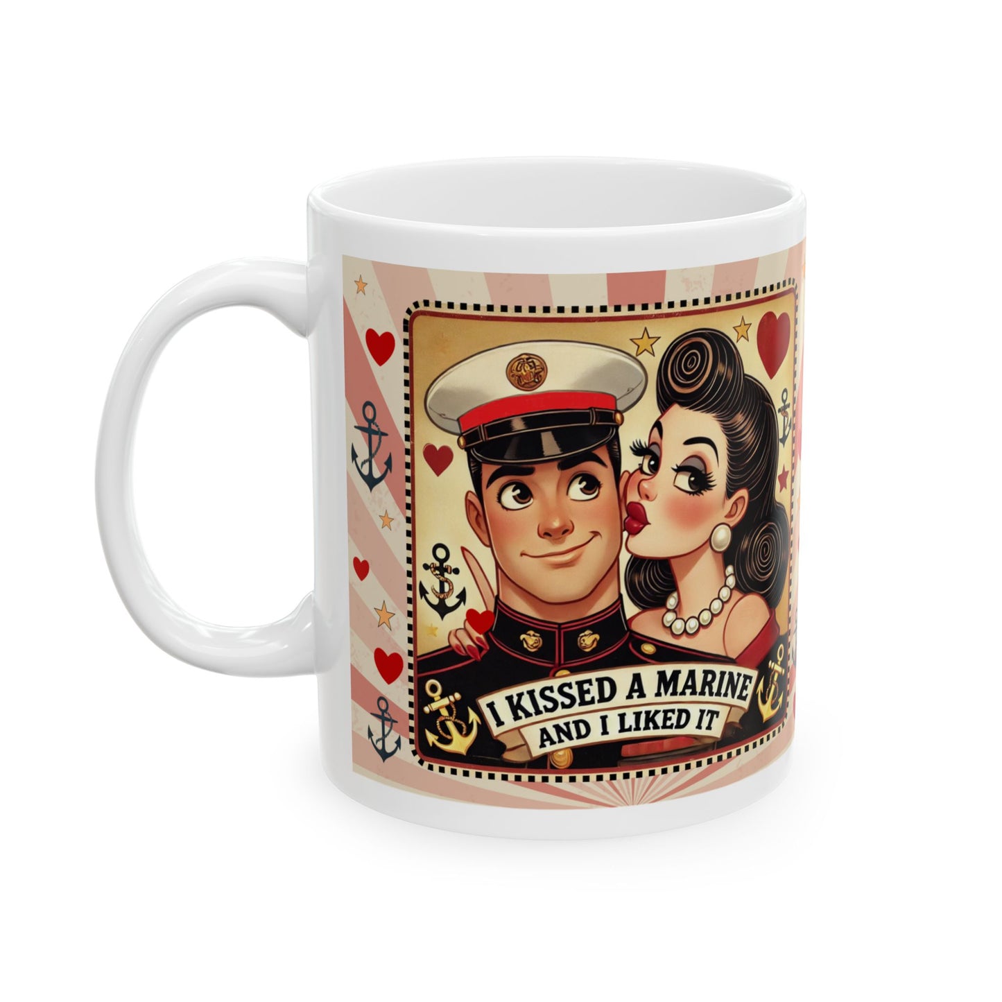 I Kissed a Marine and I Liked It Coffee Mug – Retro 50s Military Gift for Marine Spouses & Girlfriends