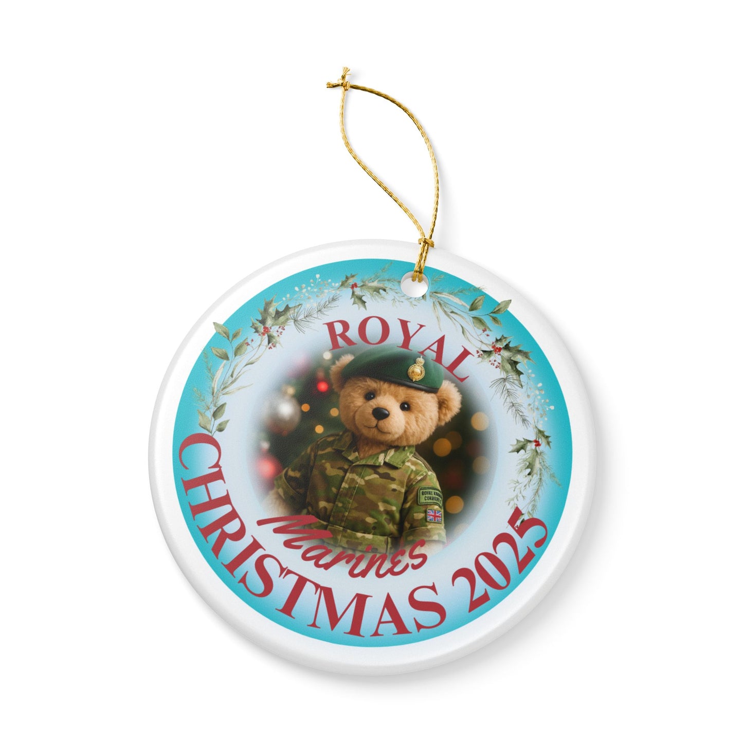 Royal Marines Christmas Ornament 2025 | Military Teddy Bear Decoration