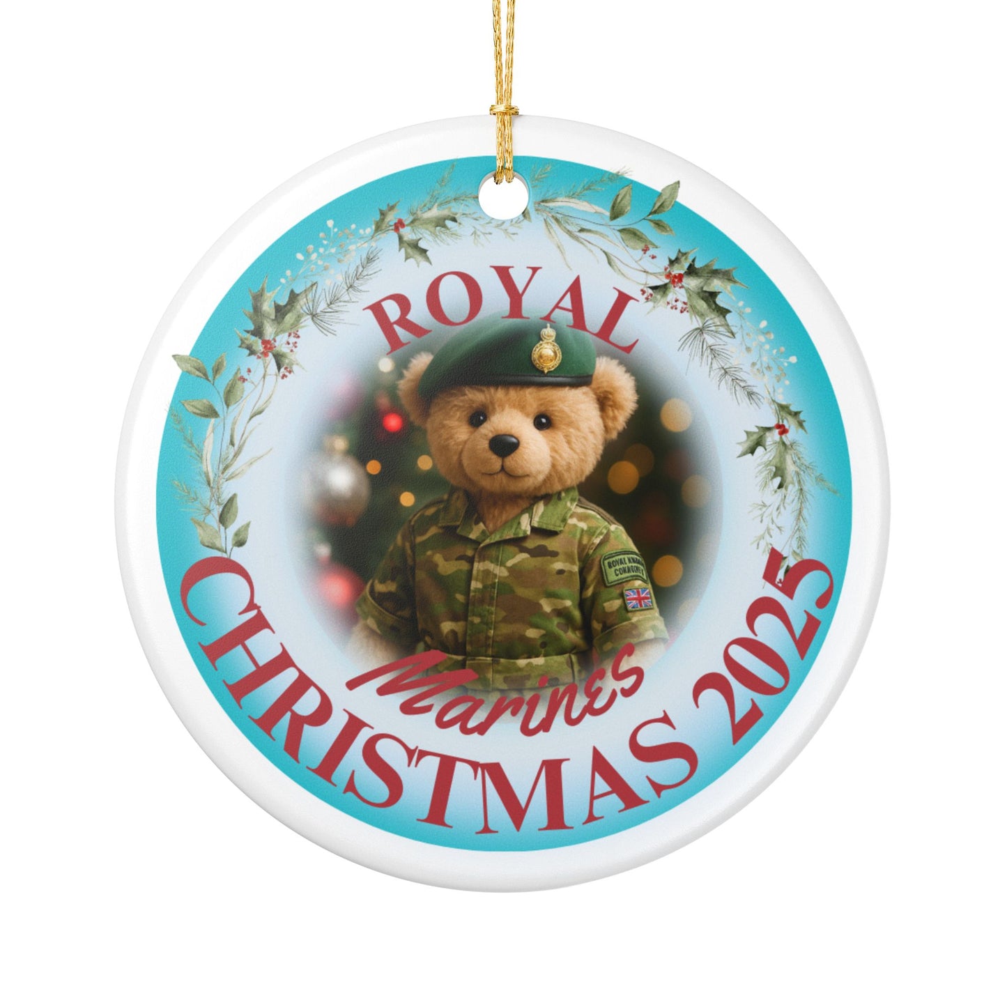 Royal Marines Christmas Ornament 2025 | Military Teddy Bear Decoration