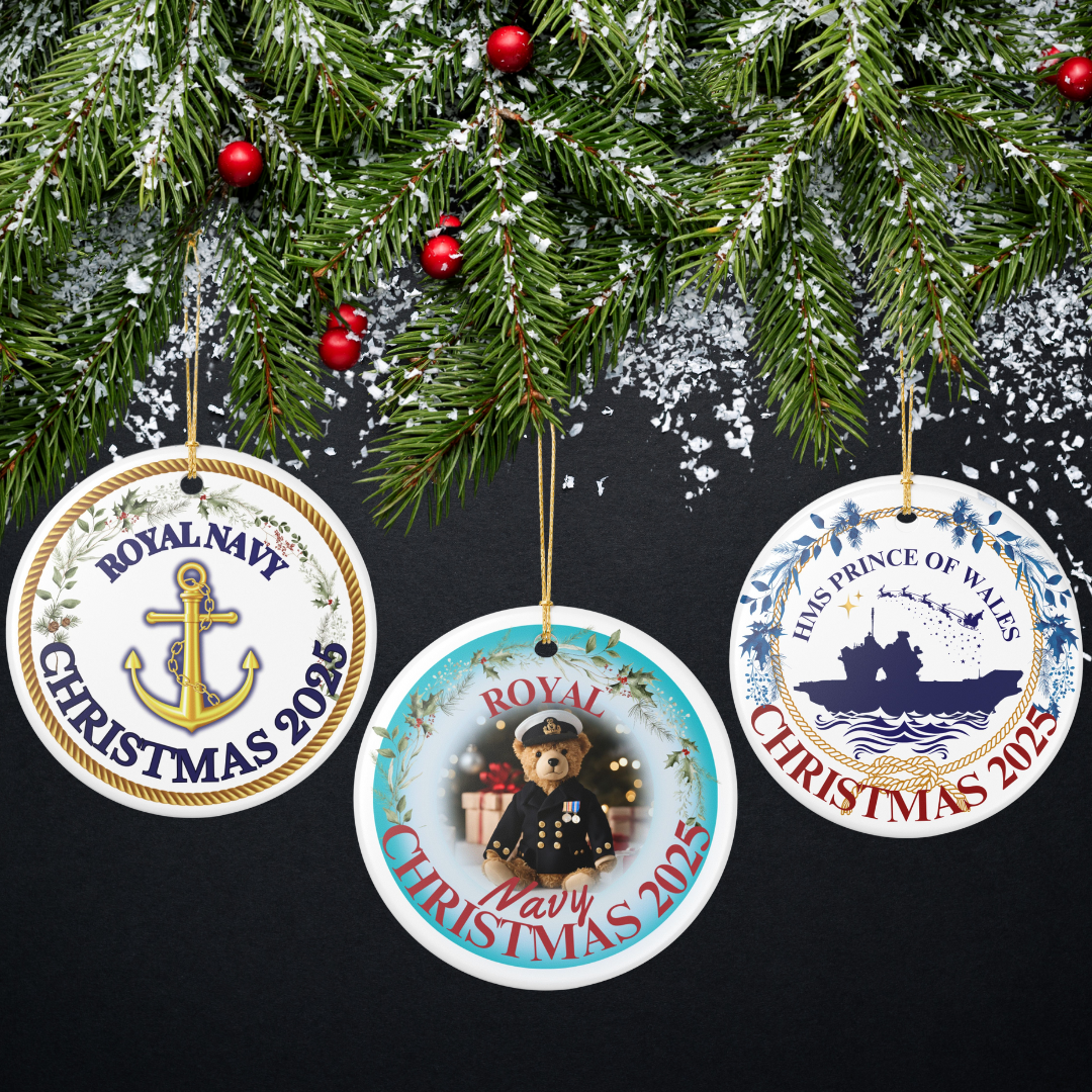 Royal Navy Christmas Ornament 2025 | Anchor Crest Ceramic Decoration