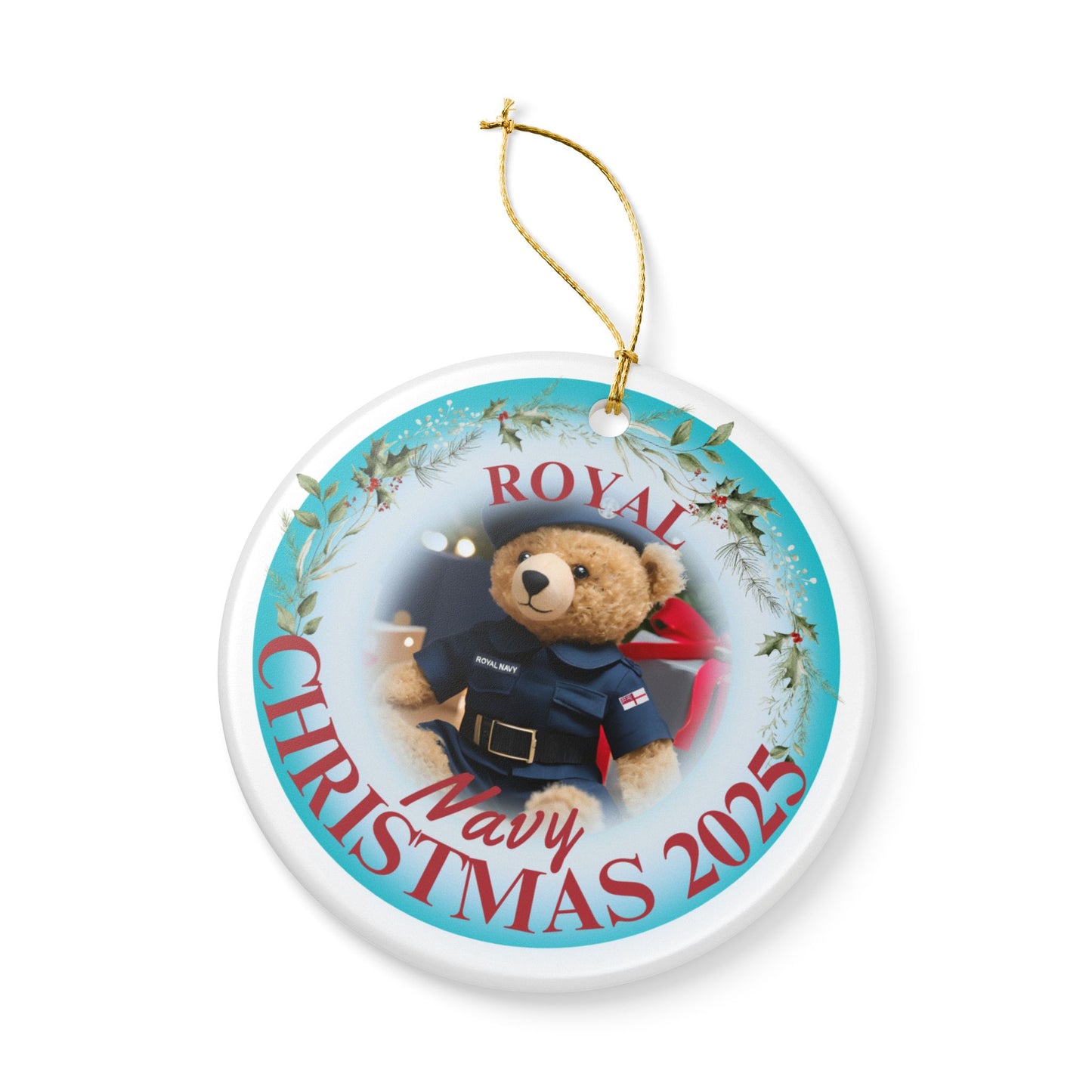 Royal Navy Christmas Ornament 2025 | Military Teddy Bear Decoration