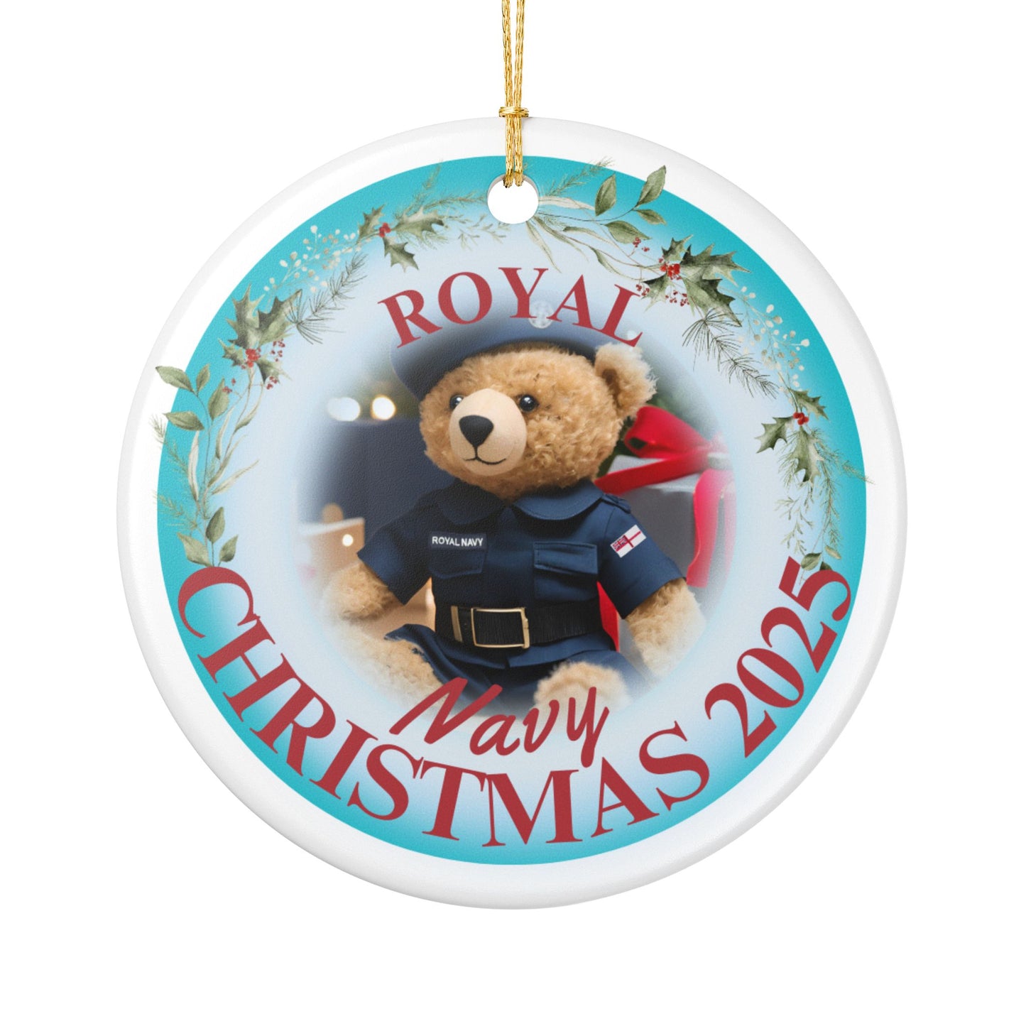 Royal Navy Christmas Ornament 2025 | Military Teddy Bear Decoration