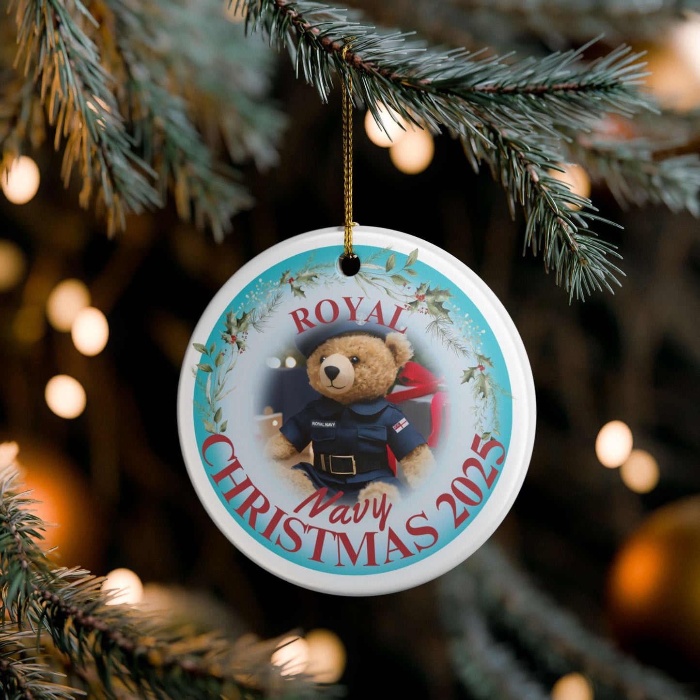 Royal Navy Christmas Ornament 2025 | Military Teddy Bear Decoration