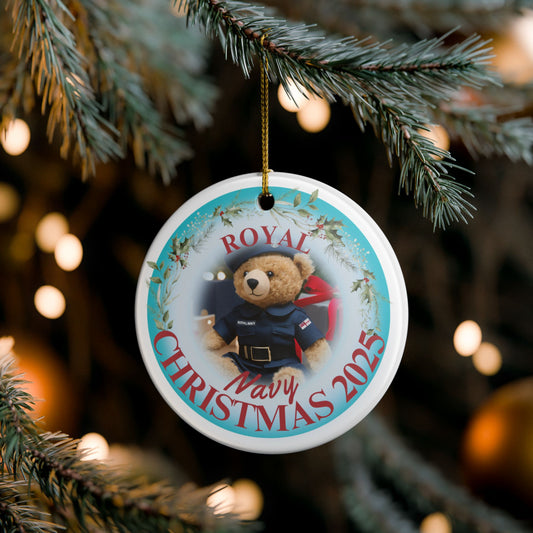 Royal Navy Christmas Ornament 2025 | Military Teddy Bear Decoration