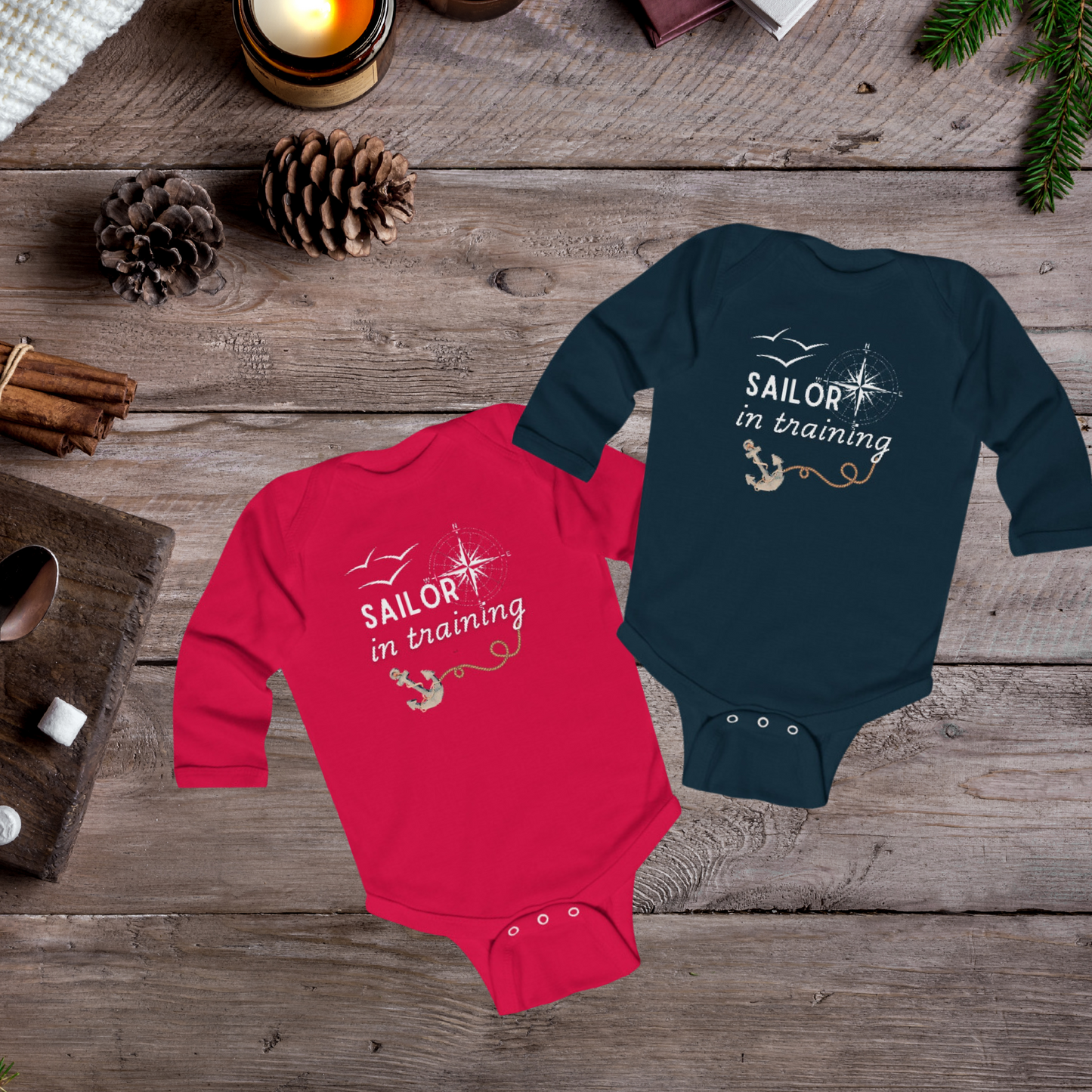 US Navy 'Sailor in Training' – Daddy & Mommy Gift | Cute Babygrow | 5 Colors Available