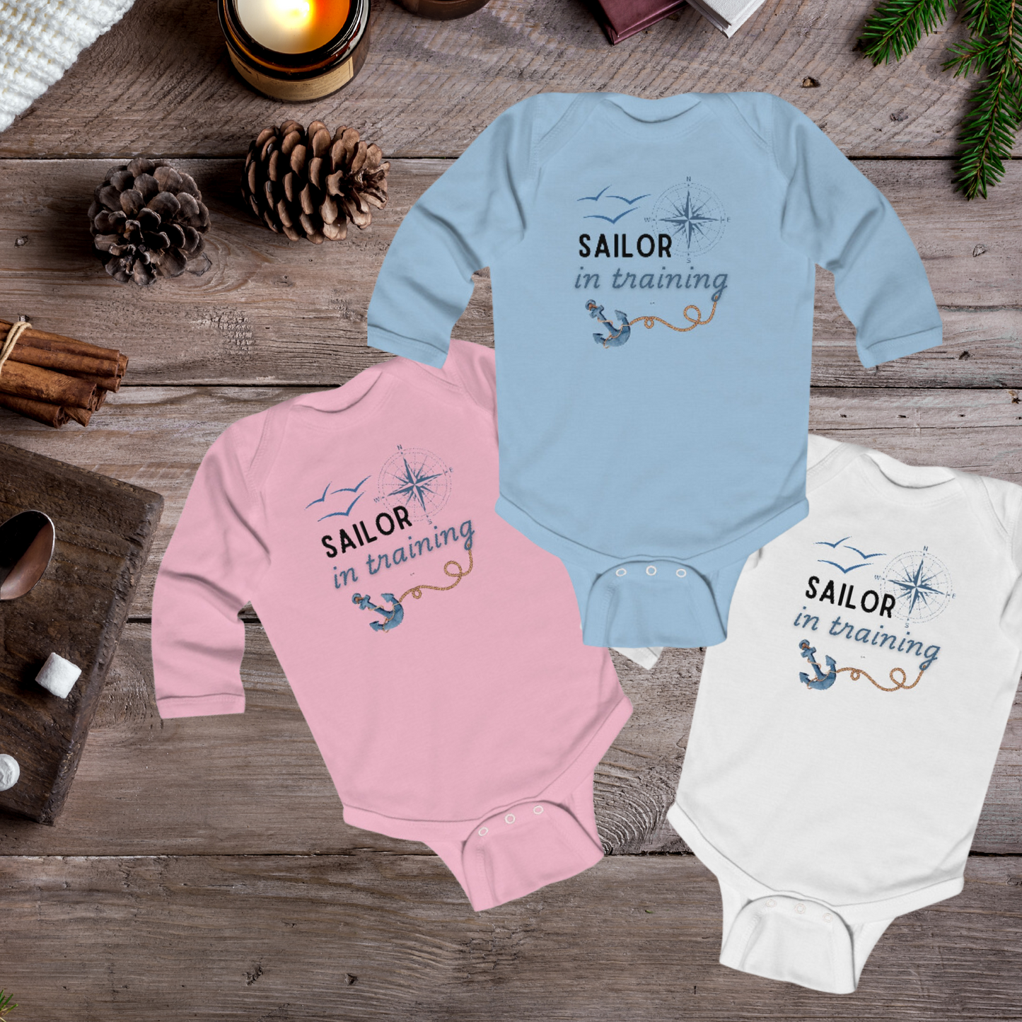 US Navy 'Sailor in Training' – Daddy & Mommy Gift | Cute Babygrow | 5 Colors Available