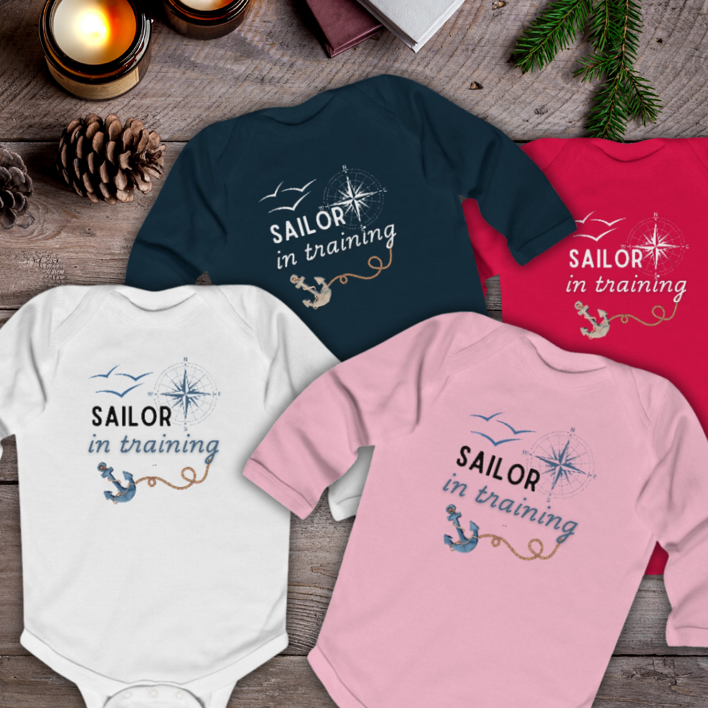 US Navy 'Sailor in Training' – Daddy & Mommy Gift | Cute Babygrow | 5 Colors Available